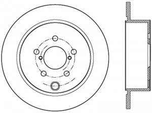 Subaru Impreza Brake Rotor (1) - Rear Left - Stoptech - Slotted - `12-`19