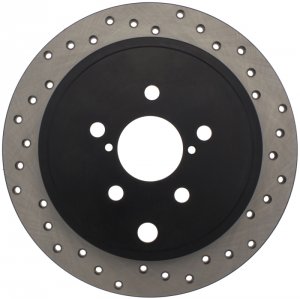 Subaru WRX Brake Rotor (1) - Rear Right - Stoptech - Drilled Sport - Black - `12-`14