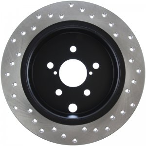 Subaru Impreza Brake Rotor (1) - Rear Right - Stoptech - Drilled Sport - Black - `12-`16