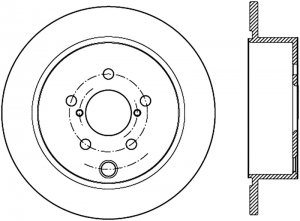 Subaru Impreza Brake Rotor (1) - Rear Right - Stoptech - Slotted Sport - Black E-Coated - `12-`19
