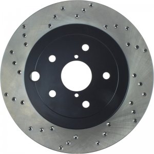 Subaru Impreza Brake Rotor (1) - Rear Right - Stoptech - Cryo Drilled Sport - Black - `08-`14