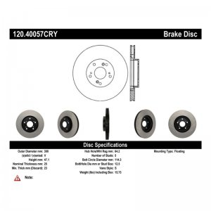 Acura RSX Brake Rotor (1) - Front - Stoptech - Premium Cryostop Rotor - Black - `02-`06