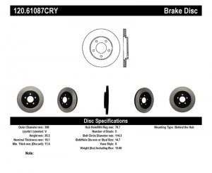 Ford Mustang Brake Rotor (1) - Rear - Stoptech - Premium Cryostop - Black - `05-`14