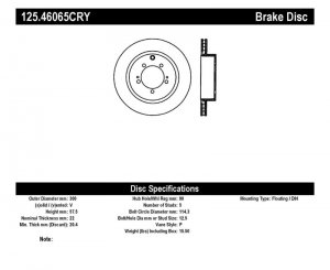 Mitsubishi Lancer Brake Rotor (1) - Rear - Stoptech - Premium High Carbon Cryo-Stop - Black - `03-`06