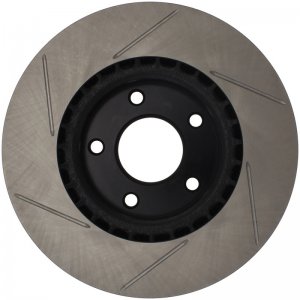 Nissan 350Z Brake Rotor (1) - Front Left - Stoptech - Slotted Sport - Black - `03-`05