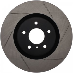 Nissan 350Z Brake Rotor (1) - Front Left - Stoptech - Slotted - Black E-Coated - `03-`08