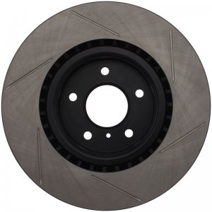Nissan 350Z Brake Rotor (1) - Front Right - Stoptech - Slotted - Black - `03-`08