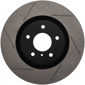 Nissan 350Z Brake Rotor (1) - Front Right - Stoptech - Slotted - Black - `03-`08