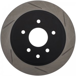 Nissan 350Z Brake Rotor (1) - Rear Left - Stoptech - Slotted Sport - Black E-Coated - `03-`05