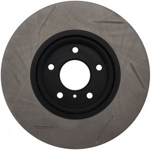 Nissan 350Z Brake Rotor (1) - Front Left - Stoptech - Slotted - Black - `06-`09