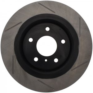 Nissan 350Z Brake Rotor (1) - Front Left - Stoptech - Slotted - Black - `06-`09