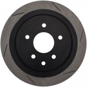 Nissan 350Z Brake Rotor (1) - Rear Left - Stoptech - Slotted - Black - `06-`09