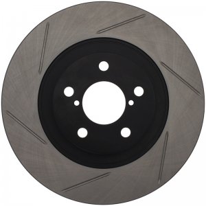 Subaru Forester Brake Rotor (1) - Front Left - Stoptech - Slotted - Black - `09-`18