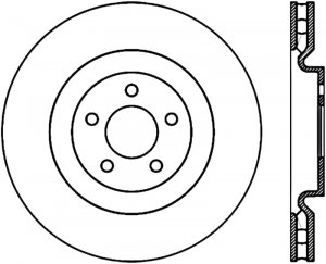 Ford Mustang Brake Rotor (1) - Front Right - Stoptech - Slotted Sport Cryo - Black - `07-`14