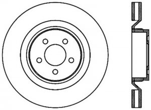 Dodge Challenger Brake Rotor (1) - Front Right - Stoptech - Slotted Cryo - Black - `08-`16