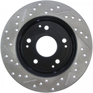 Acura RSX Brake Rotor (1) - Rear Left - Stoptech - Slotted & Drilled - Black - `02-`06
