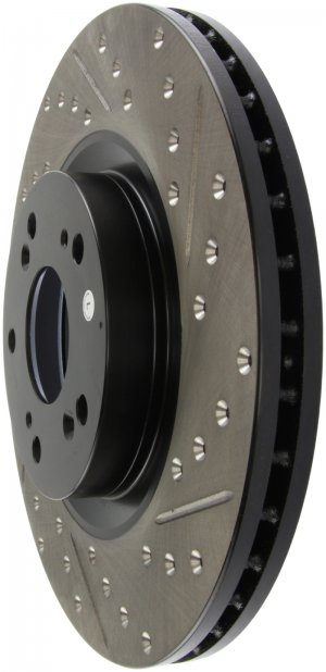 Acura RSX Brake Rotor(s) (1) - Front Left - Stoptech - Slotted & Drilled - Black - `02-`06
