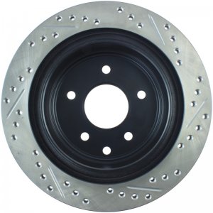 Nissan 350Z Brake Rotor (1) - Rear Right - Stoptech - SportStop Slotted & Drilled - Black - `03-`05