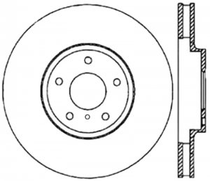 Nissan 350Z Brake Rotor (1) - Front Right - Stoptech - SportStop Cryo Slotted & Drilled - Black - `06-`09