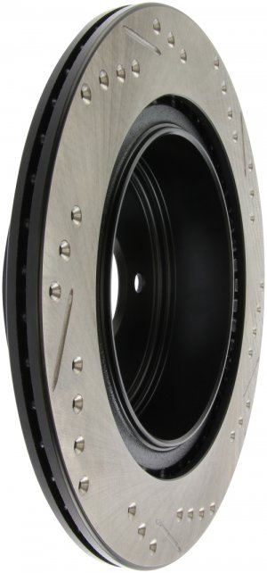 Nissan 350Z Brake Rotor (1) - Rear Right - Stoptech - Slotted & Drilled Sport Rotor - `06-`09