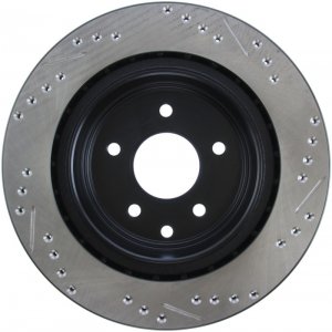 Nissan 350Z Brake Rotor (1) - Rear Right - Stoptech - Slotted & Drilled Sport Rotor - `06-`09