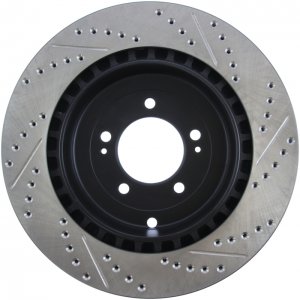 Mitsubishi Lancer Brake Rotor (1) - Rear Right - Stoptech - Slotted & Drilled - `08-`15