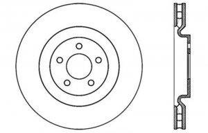 Ford Mustang Brake Rotor (1) - Front Right - Stoptech - Slotted & Drilled Sport - Black E-Coated - `07-`14
