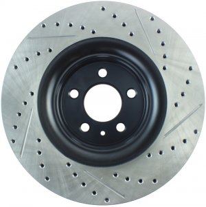 Ford Mustang Brake Rotor (1) - Front Right - Stoptech - Slotted & Drilled - `15-`17