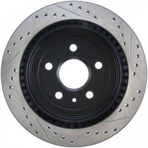 Chevrolet Camaro Brake Rotor (1) - Rear Right - Stoptech - Slotted/Drilled - Black - `10-`15