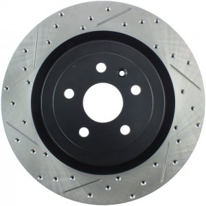 Chevrolet Camaro Brake Rotor (1) - Rear Right - Stoptech - Slotted & Drilled - Black - `10-`20