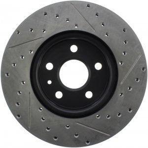 Chevrolet Camaro Brake Rotors (2) - Front Right - Stoptech - Slotted & Drilled Sport - Black - `10-`15