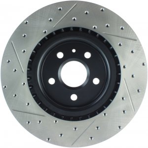 Chevrolet Camaro Brake Rotor (1) - Front Left - Stoptech - Slotted & Drilled Sport Rotor - Black - `10-`15
