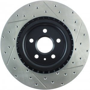 Chevrolet Camaro Brake Rotor (1) - Front Right - Stoptech - Slotted/Drilled - Black - `10-`15