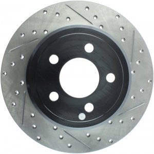 Dodge Challenger Brake Rotor (1) - Rear Left - Stoptech - Drilled & Slotted - Black - `09-`16