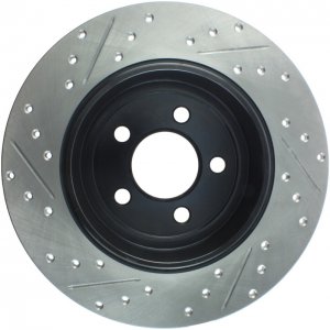 Dodge Charger Brake Rotor (1) - Rear Left - Stoptech - Drilled & Slotted - Black - `06-`16