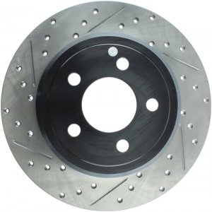 Dodge Challenger Brake Rotor (1) - Rear Right - Stoptech - Drilled & Slotted - Black - `09-`16