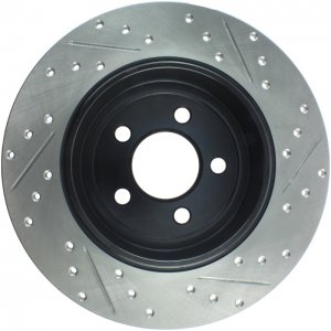 Dodge Challenger Brake Rotor (1) - Rear Right - Stoptech - Drilled & Slotted - Black - `09-`16