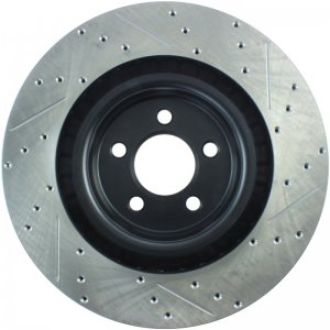 Dodge Charger Brake Rotor (1) - Front Right - Stoptech - Drilled and Slotted - Black - `06-`19