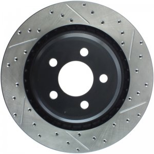 Dodge Challenger Brake Rotor (1) - Rear Left - Stoptech - Drilled & Slotted - Black - `08-`19