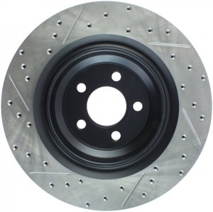 Dodge Challenger Brake Rotor (1) - Rear Left - Stoptech - Drilled & Slotted - Black - `08-`19