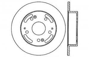 Acura RSX Brake Rotor (1) - Rear Left - Stoptech - Drilled Sport - Black - `02-`06