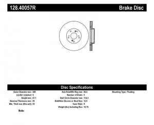 Acura RSX Brake Rotor (1) - Front Right - Stoptech - Drilled Sport - Black - `02-`06