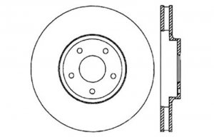 Nissan 350Z Brake Rotor (1) - Front Left - Stoptech - Drilled Sport - Black E-Coated - `06-`09