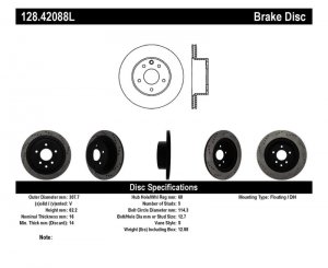 Nissan 350Z Brake Rotor (1) - Rear Left - Stoptech - Drilled Sport - `06-`09