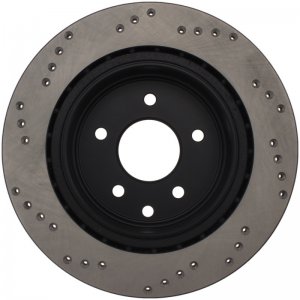 Nissan 350Z Brake Rotor (1) - Rear Right - Stoptech - Sport Drilled - Black - `06-`09