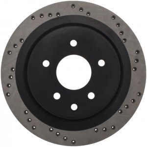 Nissan 350Z Brake Rotor (1) - Rear Right - Stoptech - Sport Drilled - Black - `06-`09