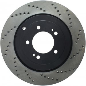 Mitsubishi Lancer Brake Rotor (1) - Rear Left - Stoptech - Drilled Sport - Black - `08-`16