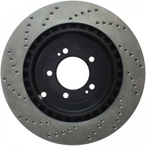 Mitsubishi Lancer Brake Rotor (1) - Rear Left - Stoptech - Drilled Sport - Black - `08-`16
