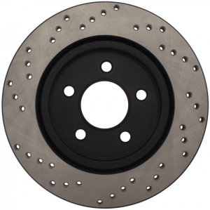 Ford Mustang Brake Rotor (1) - Rear Left - Stoptech - Cross Drilled - Black E-Coated - `05-`10