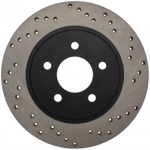 Ford Mustang Brake Rotor (1) - Right Rear - Stoptech - Drilled Sport - Black - `05-`14